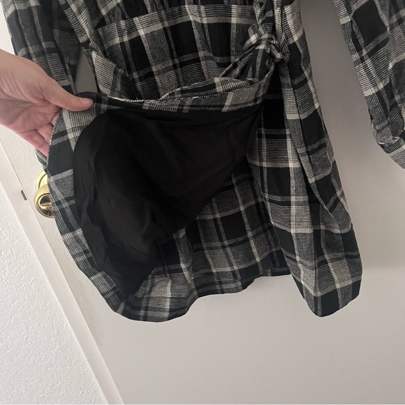Sezane Capri Flannel Shirtdress Mini Wrap Washington Check French Academia 40 - Picture 7 of 16